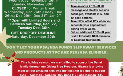 TPC Holiday Updates!